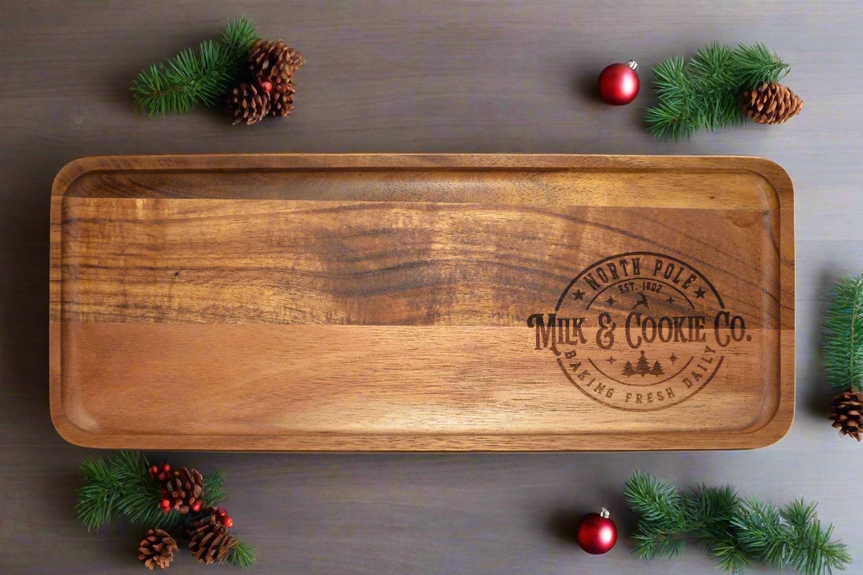 Holiday Acacia Wooden Serving Tray