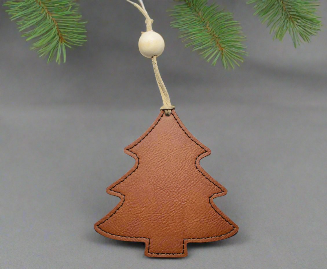 Leatherette Christmas Tree Ornament - TEXAS Home (Ready to Buy)