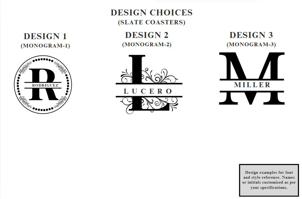 4" x 4" Slate Coaster Set of 4