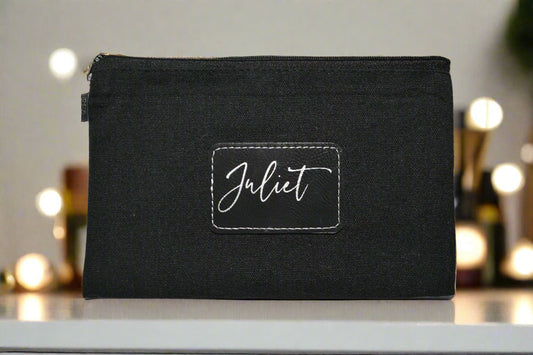 Black Canvas Zipper Bag